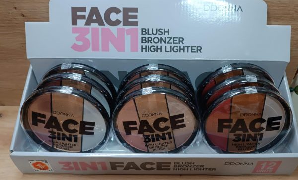FACE 3IN1 BLUS, BRONZER, HIGH LIGHTER