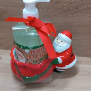 GEL DE MANOS CON PAPA NOEL DE CERAMICA