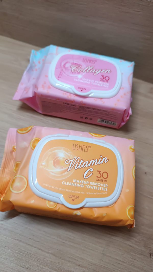 TOALLITAS DESMAQUILLANTE VITAMINA C O DE COLAGENO
